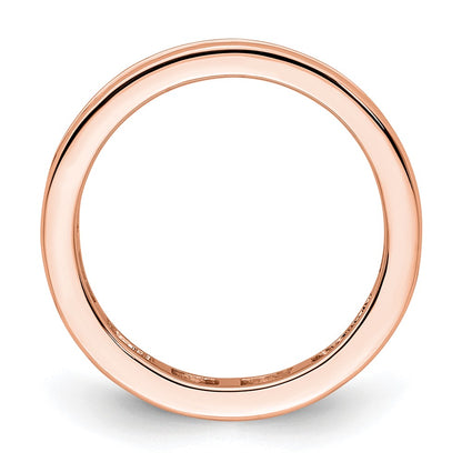 Solid Real 14k Rose Gold Polished 1ct Channel Set CZ Eternity Wedding Band Ring