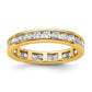 Solid Real 14k Polished 1ct Channel Set CZ Eternity Wedding Band Ring