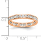 Solid Real 14k Rose Gold Polished 1ct Channel Set CZ Eternity Wedding Band Ring