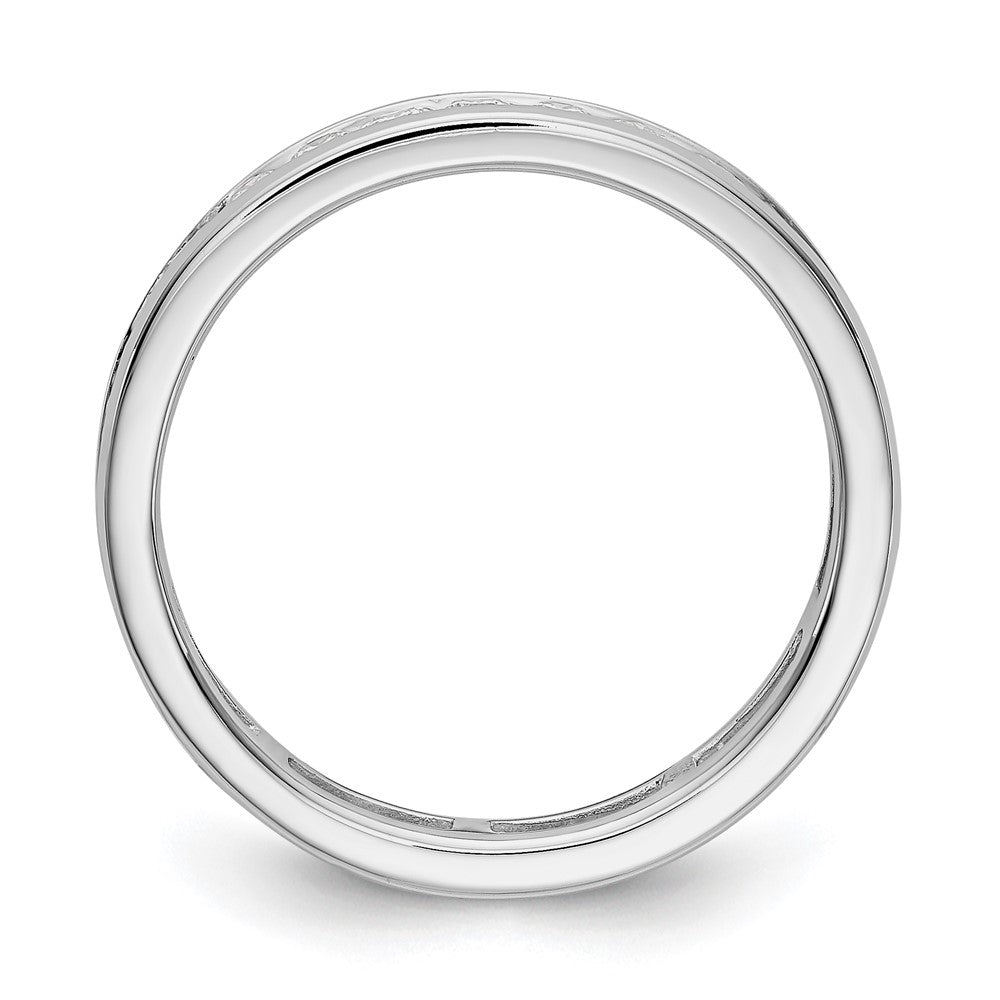 Solid Real 14k White Gold Polished 1ct Channel Set CZ Eternity Wedding Band Ring