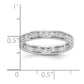Solid Real 14k White Gold Polished 1ct Channel Set CZ Eternity Wedding Band Ring