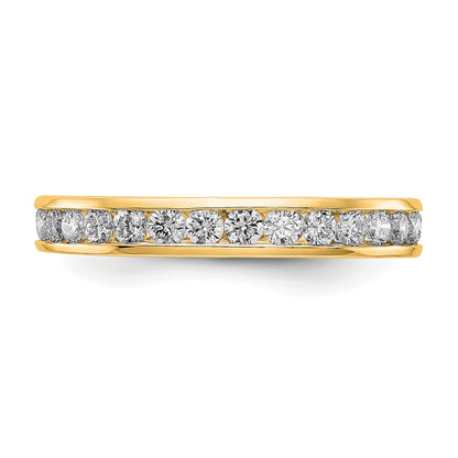 Solid Real 14k Polished 1ct Channel Set CZ Eternity Wedding Band Ring