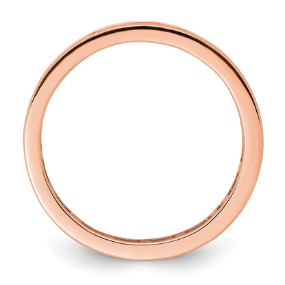 Solid Real 14k Rose Gold Polished 1ct Channel Set CZ Eternity Wedding Band Ring