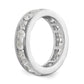 Solid Real 14k White Gold Polished 3ct Channel Set CZ Eternity Wedding Band Ring