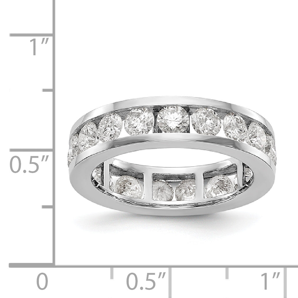 Solid Real 14k White Gold Polished 3ct Channel Set CZ Eternity Wedding Band Ring