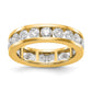 Solid Real 14k Polished 3ct Channel Set CZ Eternity Wedding Band Ring