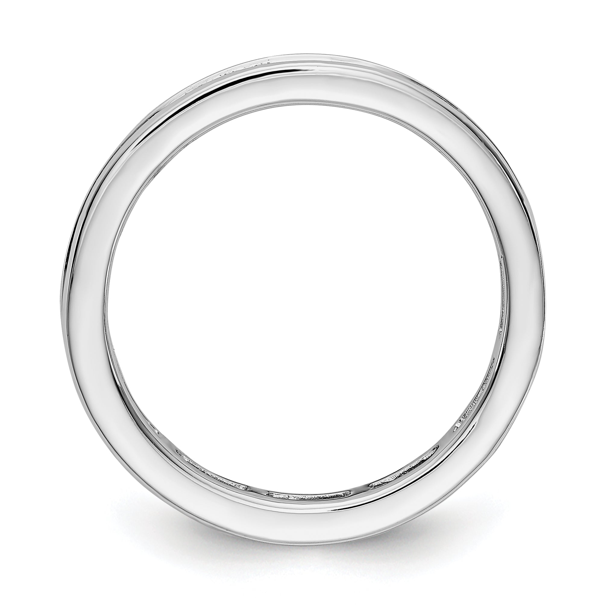 Solid Real 14k White Gold Polished 1ct Princess Channel Set CZ Eternity Wedding Band Ring