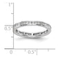 Solid Real 14k White Gold Polished 2ct Princess Channel Set CZ Eternity Wedding Band Ring