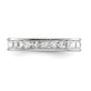 Solid Real 14k White Gold Polished 2ct Princess Channel Set CZ Eternity Wedding Band Ring