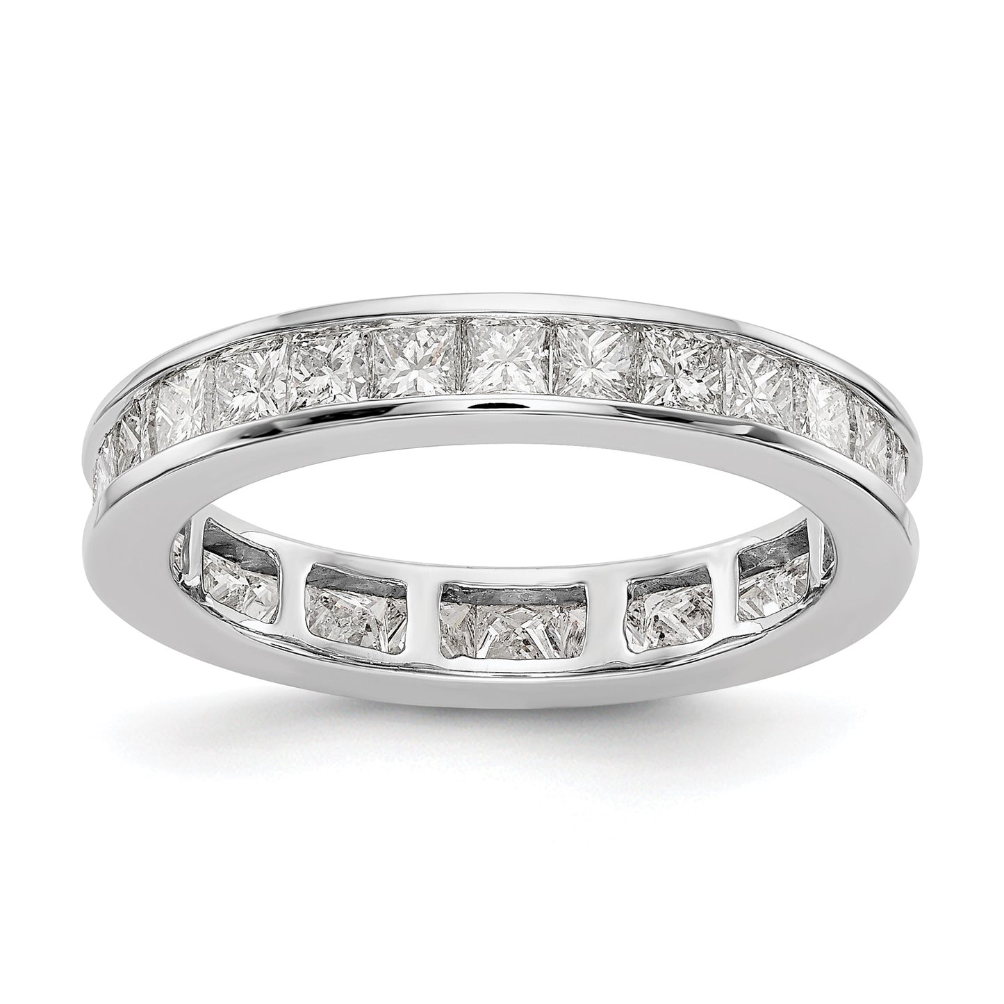2ct Channel Set Princess Cut Diamond Eternity Wedding Band Ring 14k White Gold