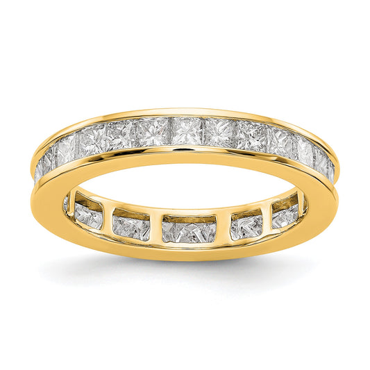 2ct Channel Set Princess Cut Diamond Eternity Wedding Band Ring 14k Yellow Gold