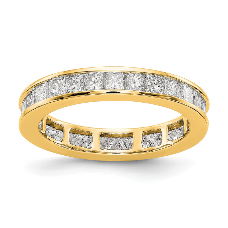 2ct Channel Set Princess Cut Diamond Eternity Wedding Band Ring 14k Yellow Gold