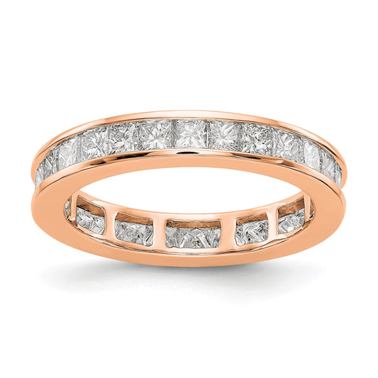 2ct Channel Set Princess Cut Diamond Eternity Wedding Band Ring 14k Rose Gold