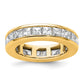 Solid Real 14k Polished 3ct Princess Channel Set CZ Eternity Wedding Band Ring