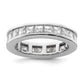 Solid Real 14k White Gold Polished 3ct Princess Channel Set CZ Eternity Wedding Band Ring