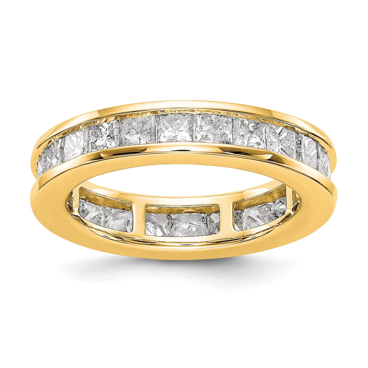 3 Ct. Channel Set Princess Cut Diamond Eternity Wedding Band Ring 14k Yellow Gold