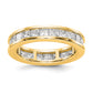 Solid Real 14k Polished 3ct Princess Channel Set CZ Eternity Wedding Band Ring