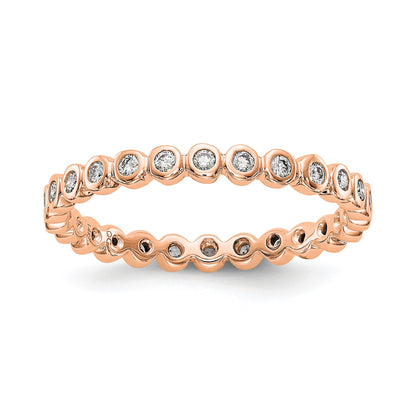 Natural 1/3 Ct. Bezel Set Diamond Eternity Band in 14k Rose Gold