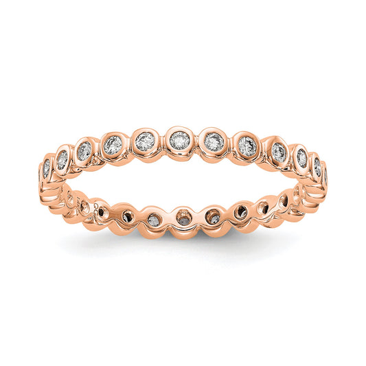 Natural 1/3 Ct. Bezel Set Diamond Eternity Band in 14k Rose Gold