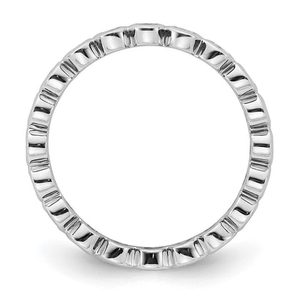 Solid Real 14k White Gold Polished 1/2ct Bezel Set CZ Eternity Wedding Band Ring