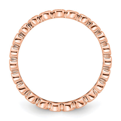 Solid Real 14k Rose Gold Polished 1/2ct Bezel Set CZ Eternity Wedding Band Ring