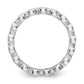 Solid Real 14k White Gold Polished 1ct Bezel Set CZ Eternity Wedding Band Ring