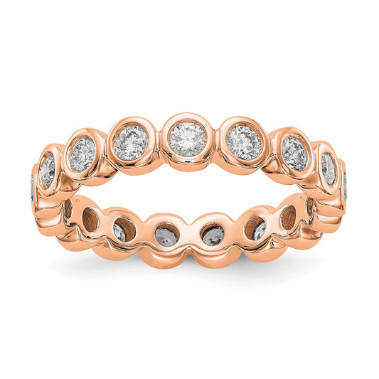 1 Ct. Bezel Set Diamond Eternity Wedding Band Ring in 14k Rose Pink Gold