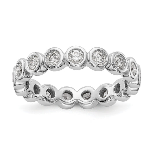 1 Ct. Bezel Set Diamond Eternity Wedding Band Ring in 14k White Gold