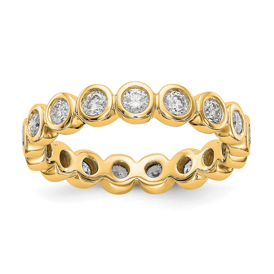 1 Ct. Bezel Set Diamond Eternity Wedding Band Ring in 14k Yellow Gold
