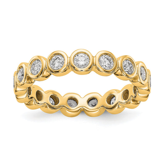 1 Ct. Bezel Set Diamond Eternity Wedding Band Ring in 14k Yellow Gold