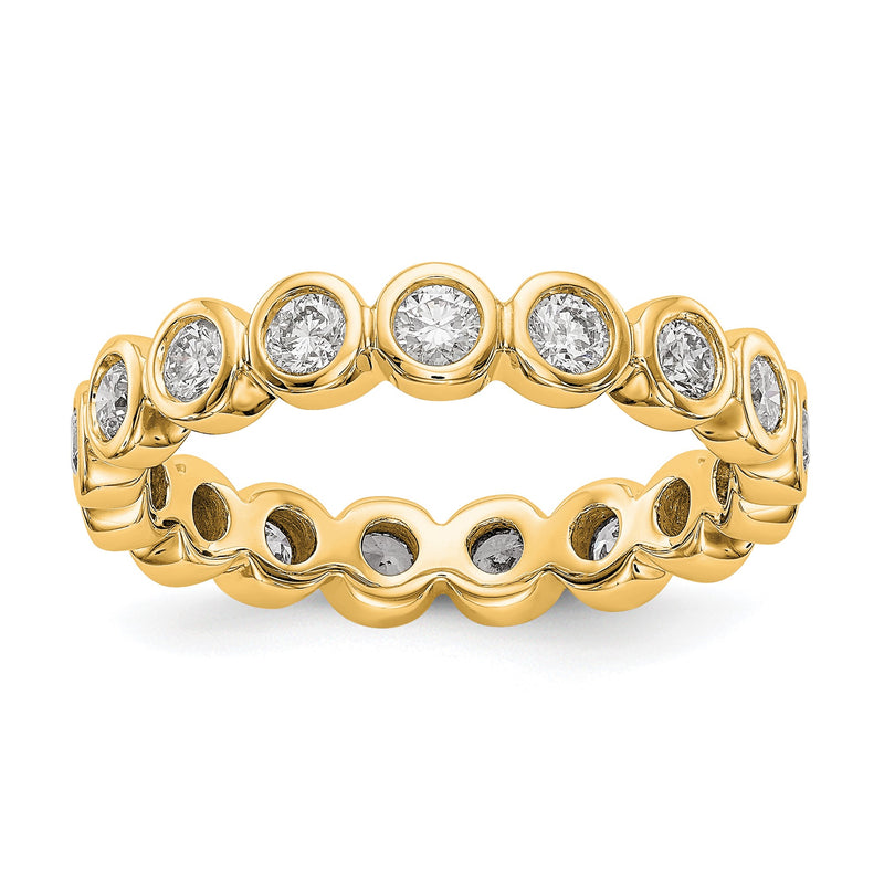 1 Ct. Bezel Set Diamond Eternity Wedding Band Ring in 14k Yellow Gold