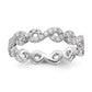 Solid Real 14k White Gold Polished Infinity Shared U Prong Size 7 CZ Eternity Ban