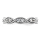Solid Real 14k White Gold Polished Vintage Pave Size 5.5 CZ Eternity Wedding Band Ring
