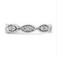 Solid Real 14k White Gold Polished Vintage Pave Size 7 CZ Eternity Wedding Band Ring