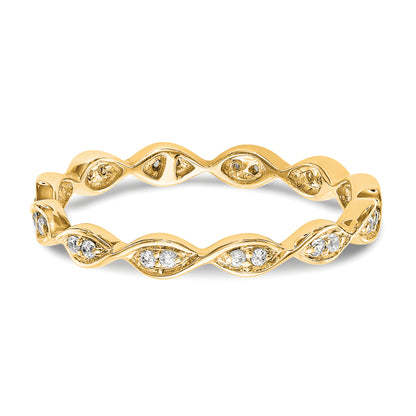 Solid Real 14k White Gold Polished 1/2 CT 3 Row Vintage Pave CZ Eternity Wedding Band Ring