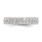 Solid Real 14k White Polished Round 2CT Double Row CZ Eternity Wedding Band Ring