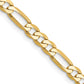 14K Yellow Gold 28 inch 4mm Flat Figaro with Lobster Clasp Chain Necklace