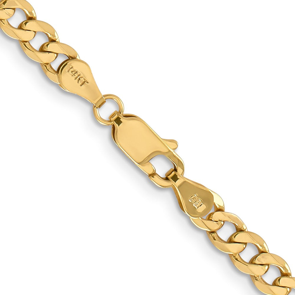 14K Yellow Gold 24 inch 4.75mm Flat Figaro with Lobster Clasp Chain Necklace