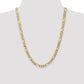 Solid 14K Yellow Gold 24 inch 7mm Flat Figaro with Lobster Clasp Chain Necklace