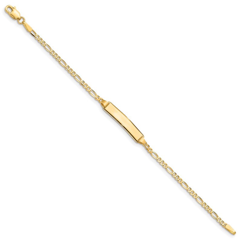 Solid 14K Yellow Gold Baby Figaro ID Bracelet