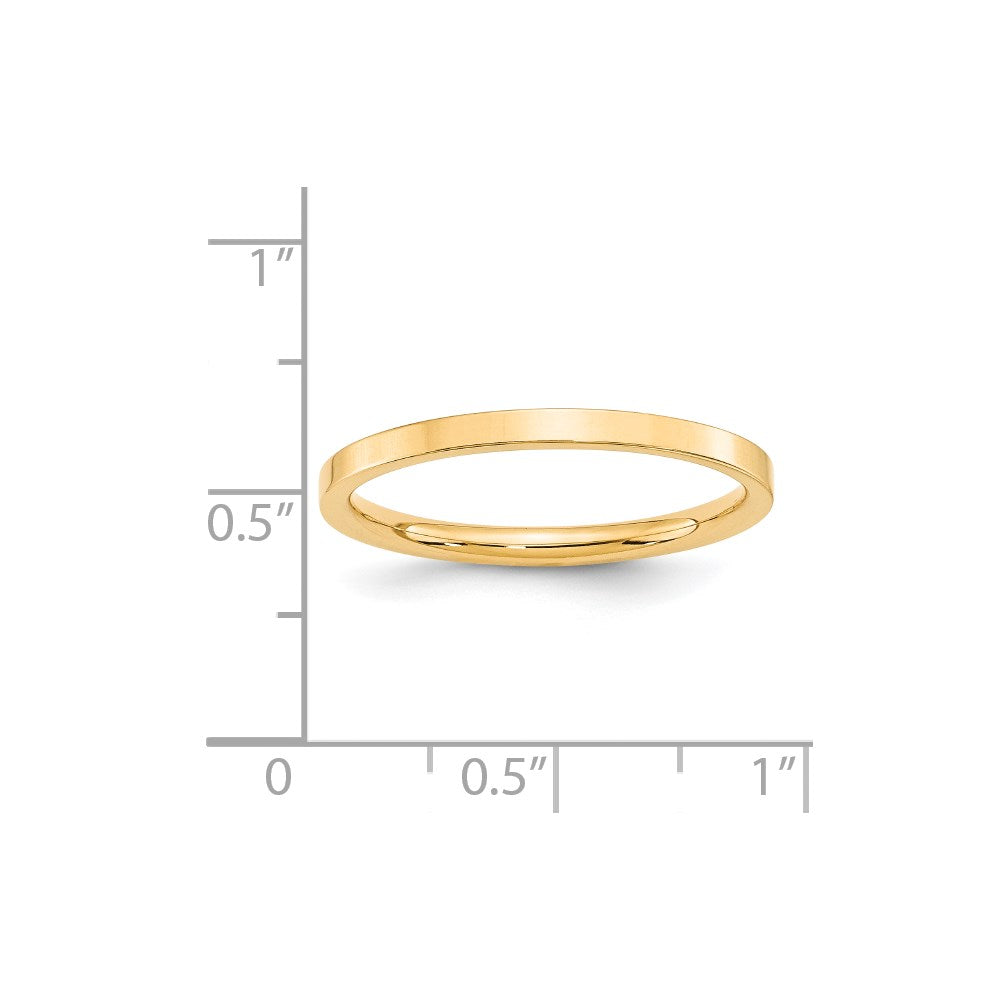Solid 18K Yellow Gold 2mm Standard Flat Comfort Fit Men's/Women's Wedding Band Ring Size 6