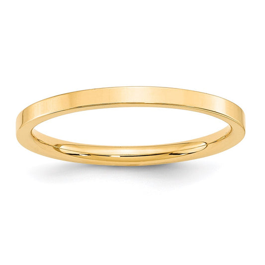 Solid 18K Yellow Gold 2mm Standard Flat Comfort Fit Men's/Women's Wedding Band Ring Size 12.5