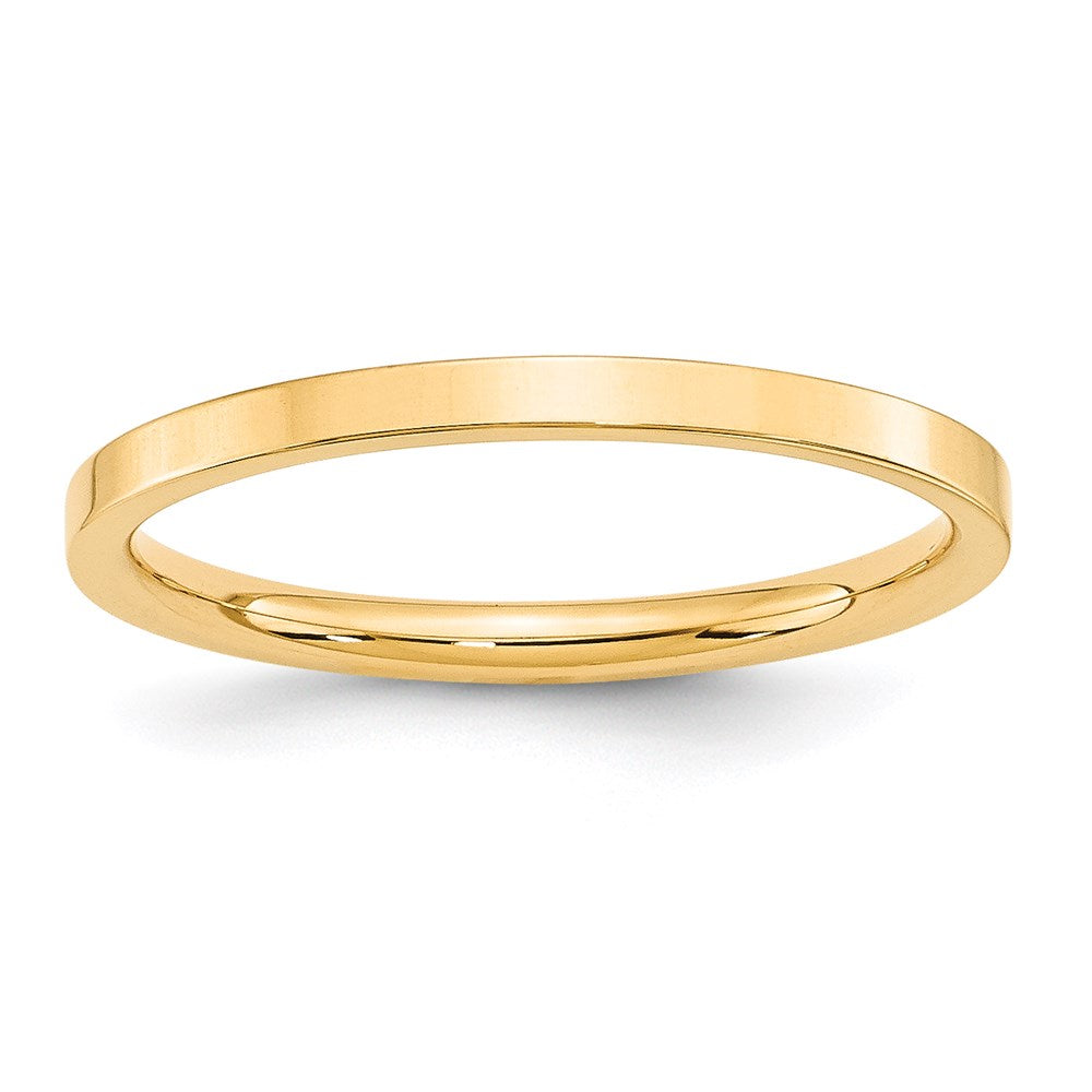 Solid 18K Yellow Gold 2mm Standard Flat Comfort Fit Men's/Women's Wedding Band Ring Size 5