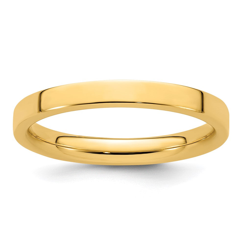 Solid 14K Yellow Gold 2.5mm Standard Flat Comfort Fit Men's/Women's Wedding Band Ring Size 5