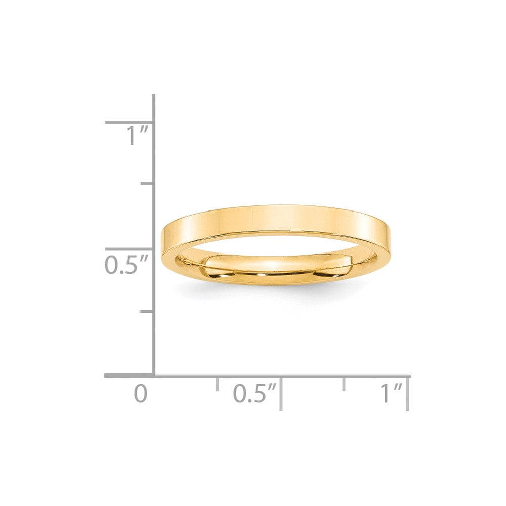 Solid 14K Yellow Gold 3mm Standard Flat Comfort Fit Men's/Women's Wedding Band Ring Size 13.5