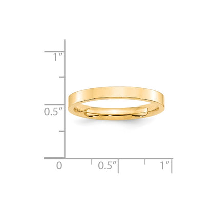 Solid 14K Yellow Gold 3mm Standard Flat Comfort Fit Men's/Women's Wedding Band Ring Size 13.5