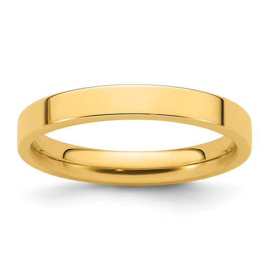 Solid 14K Yellow Gold 3mm Standard Flat Comfort Fit Men's/Women's Wedding Band Ring Size 7