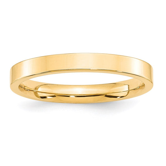 Solid 18K Yellow Gold 3mm Standard Flat Comfort Fit Men's/Women's Wedding Band Ring Size 5