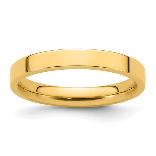 Solid 14K Yellow Gold 3mm Standard Flat Comfort Fit Men's/Women's Wedding Band Ring Size 13.5