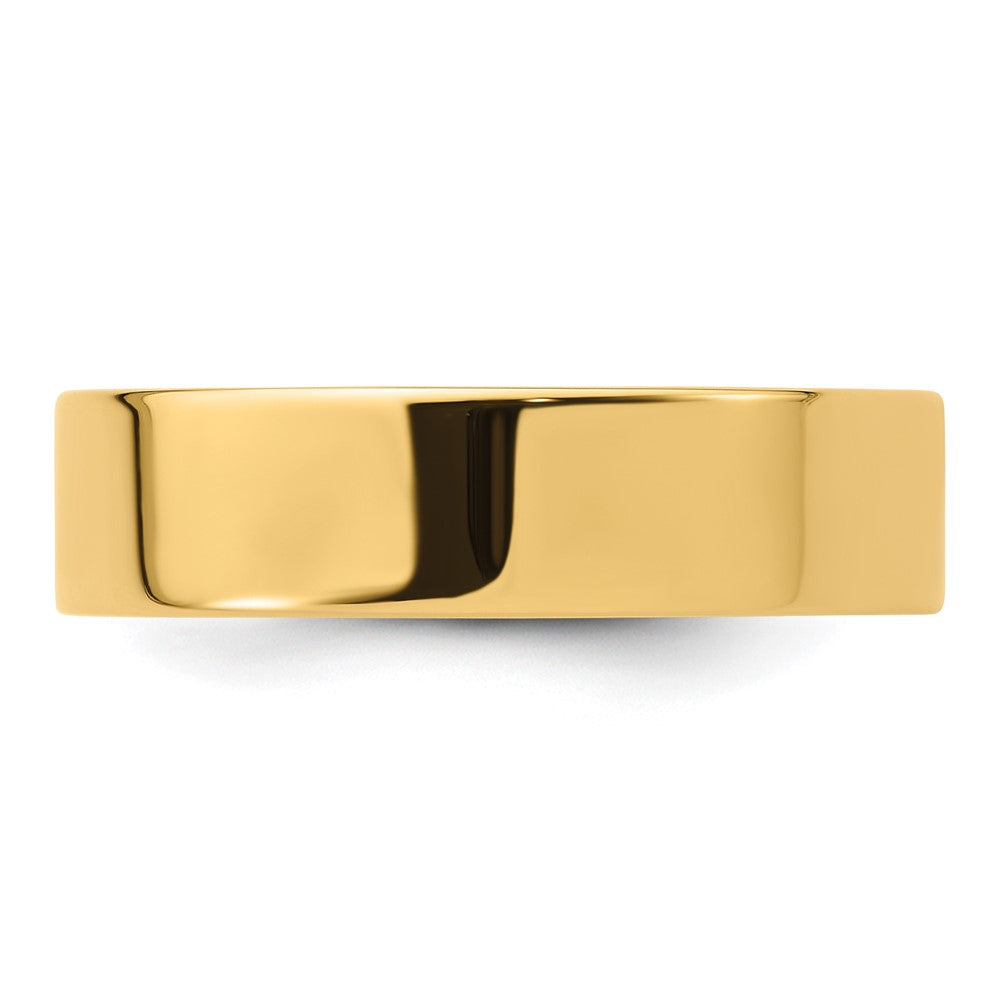 Solid 14K Yellow Gold 6mm Standard Flat Comfort Fit Men's/Women's Wedding Band Ring Size 9